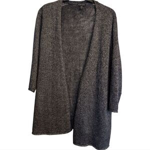 Eileen Fisher linen metallic thread cardigan size small medium